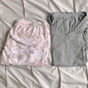 Matching Pink and Gray Women’s Size Medium Pajama Set - Great Condition